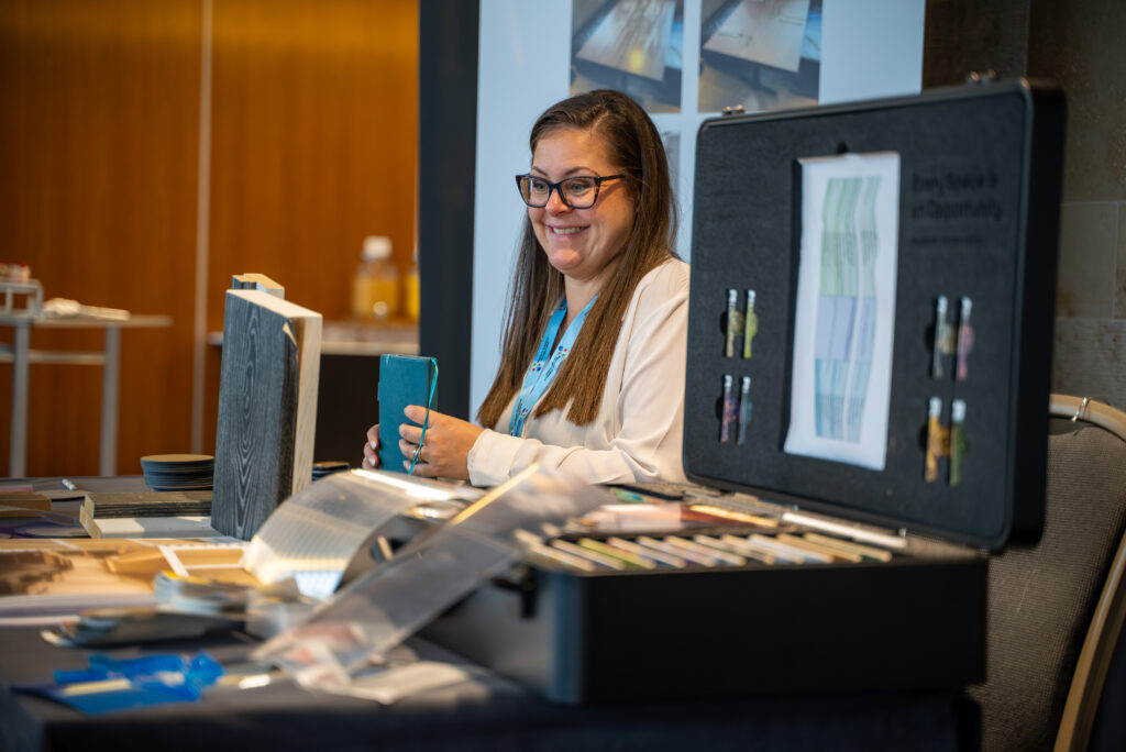 supplier showcasing materials at projects platform